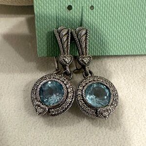 Judith Ripka Swiss blue topaz earrings